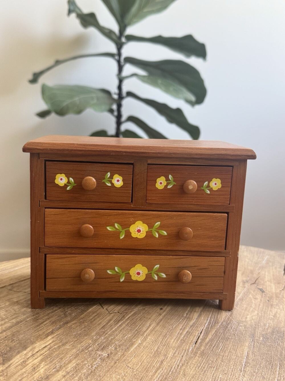 Vintage 2000 American Girl Angelina Ballerina Doll House Dresser Wood 4 Drawer